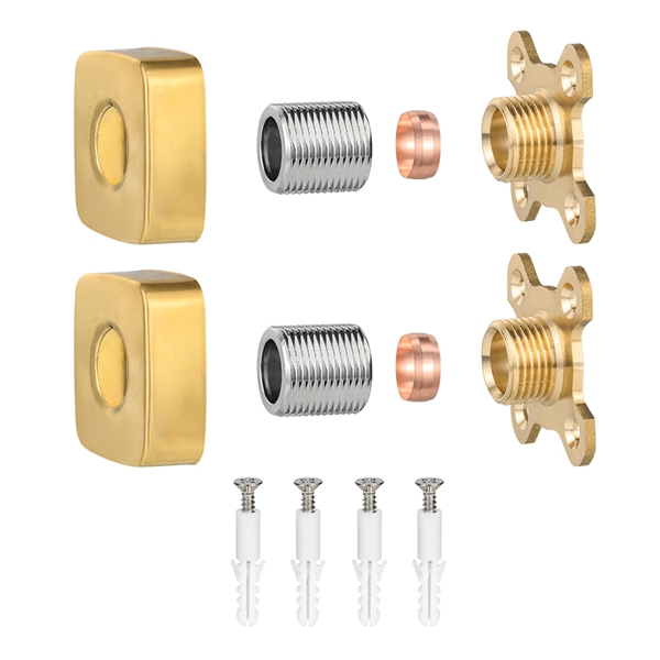 لوحة صنبور دش مربعة ذهبية