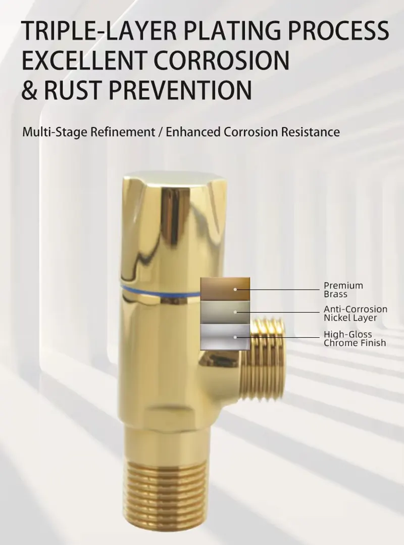 Golden Brass Angle Valve