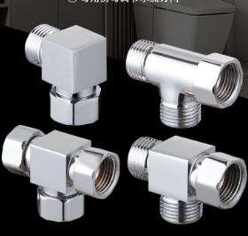 موصل ثلاثي الاتجاه من النحاس الصلب G1/2، مدخل واحد ومخرج ذكر وأنثى تركيب الأنابيب